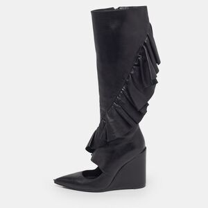 J.w.anderson Size 38 Black Leather Knee Length Boots